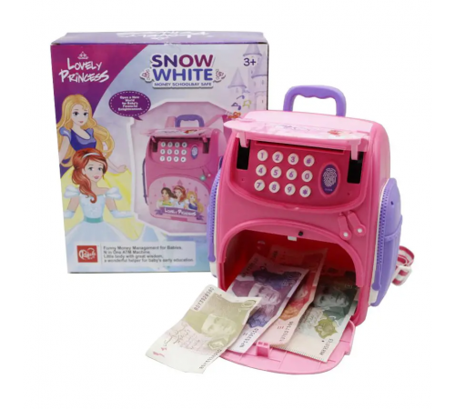 Скарбничка сейф EL-510-14 LOVELY PRINCESS з відбитком пальця та кодовим замком банкомат музичний Рожевий