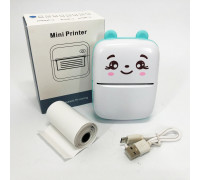 Портативный минипринтер Mini printer с Bluetooth для термопечати без чернил со смартфона. Цвет: голубой QI-44