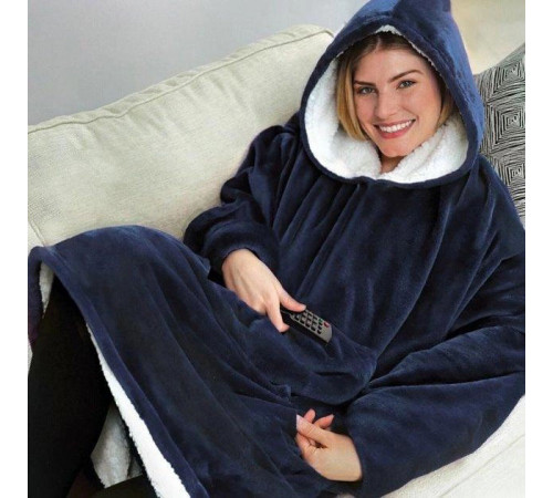 Одеяло с рукавами Snuggie, Кофта одеяло, Огромная кофта плед, Плед hoodie Худи с капюшоном XZ-17