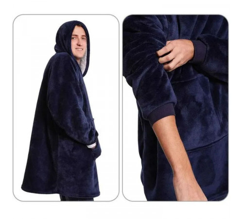 Одеяло с рукавами Snuggie, Кофта одеяло, Огромная кофта плед, Плед hoodie Худи с капюшоном XZ-17