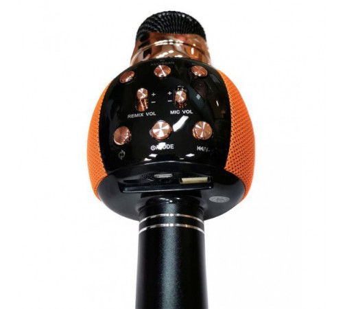 Беспроводной микрофон караоке блютуз WSTER WS-2911 Bluetooth динамик. Цвет: оранжевый AV-91