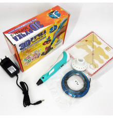 3d ручки 3D pen 3D ручка Smart 3D Pen 2 голубая, Ручка 3d c экраном Детская с экопластика WH-91