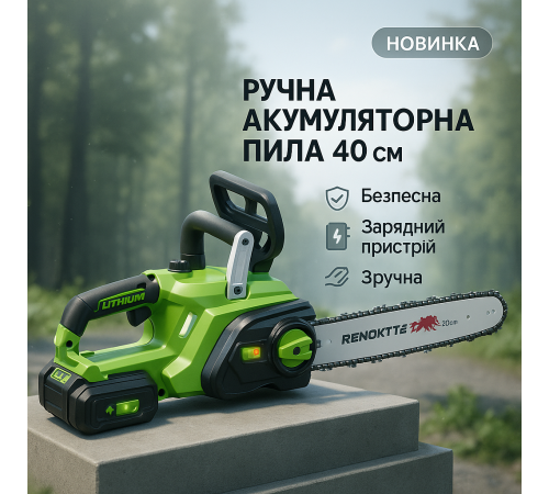 Електропила для догляду за садом, Пила електрична садова, Акумуляторна пила для колод KF-57 за 6515 грн