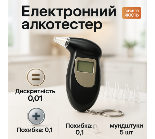Персональний тестер алкоголю, Професійний алкотестер, Алкотестер професійний цифровий, Тест на алкоголь MX-53 за 379 грн