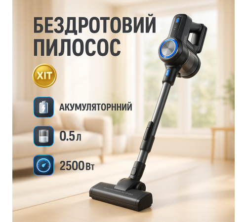 Пилосос для підтримки чистоти в будинку Crownberg CB-674 2500Вт, Легкий ручний пилосос для дому CD-79 за 4126 грн