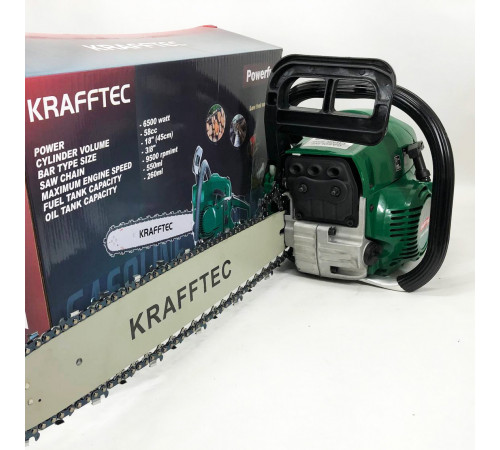 Бензопила цепная 45см KRAFFTEC 5800, Пила цепная бензиновая KH-62