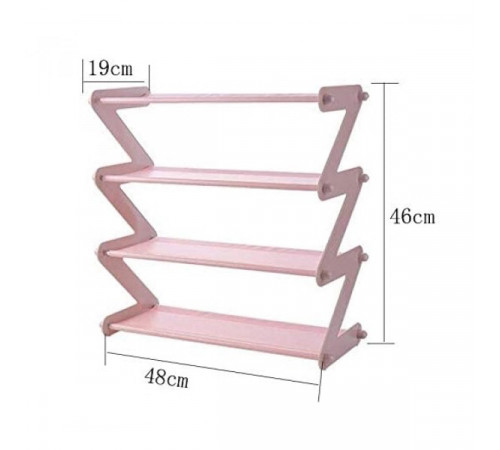 Полиця для взуття органайзер стійка складана Shoe Rack YH 8802 речей та взуття 4 полиці. Колір: рожевий FX-42 за 410 грн