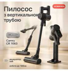 Вертикальный мощный пылесос без мешка Camry CR 7063 400Вт, Хороший вертикальный пылесос для дома IU-44