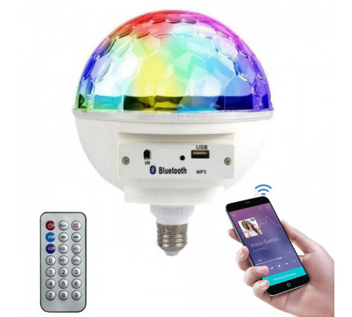 Диско-шар светомузыка диско шар с цоколем Music Ball E27 ZV-13
