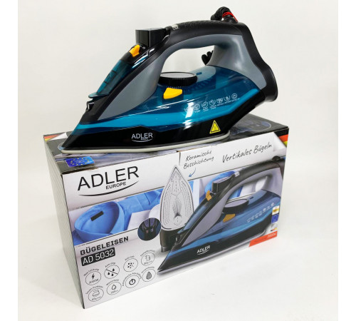 Хороший утюг для глажки вещей ADLER AD 5032 3000Вт, Утюг для дома с керамической подошвой WZ-17