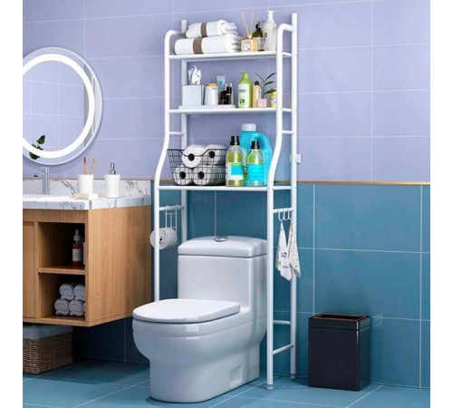 Полка стеллаж в ванную комнату над унитазом Toilet Rack этажерка в ванную стеллаж в туалет PD-97