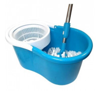 Универсальная швабра с отжимом-центрифугой и ведром Easy Mop Круглая Швабра. Цвет: синий PT-68