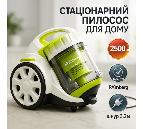 Пилосос циклонного типу для дому Rainberg, Пилосос для прибирання в складних умовах MR-68 за 2507 грн