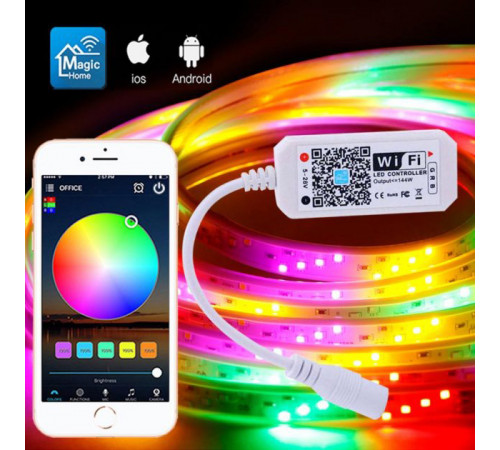 Светодиодная лента для подсветки гаража 5050 RGB LED 5 м 220 v, Ргб лента, Лед подсветка для телевизора XZ-30
