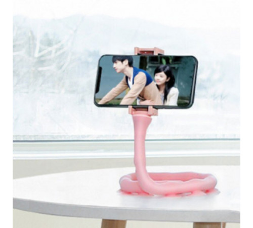Гибкий держатель для телефона с присосками универсальный Cute Worm Lazy Holder. Цвет: розовый VP-64