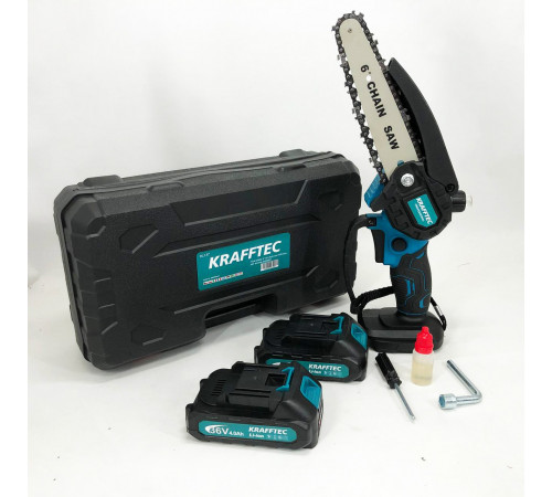 Компактная цепная пила для дачи Krafftec, Электропилы для обрезки деревьев, Аккумуляторные цепные пилы SY-91