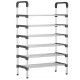 Стеллаж складной для обуви Shoe Rack 6 полок 56х28х113см, Полка для обуви с пластиковыми соединениями ZK-55