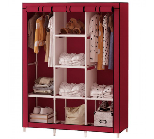Складной текстильный шкаф для одежды WARDROBE 175 х 130 х 45 см, Удобный органайзер в шкаф LF-39