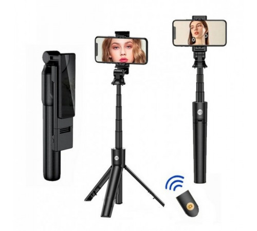 Монопод-трипод для селфи Selfie K22 + съемный Bluetooth пульт / палка селфи с треногой К22 (Черный)