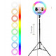 Кольцевая лампа со Штативом RGB 36 см,Светодиодная LED лампа,Кольцевой свет,Разноцветная лампа блогера