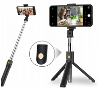 Монопод-трипод для селфі Selfie K22 + знімний Bluetooth пульт / палиця селфі з тринога К22 (Чорний)