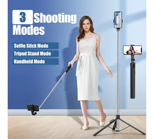 Штатив-трипод для телефона Selfie stick DF-02 1.7 м с Bluetooth пультом