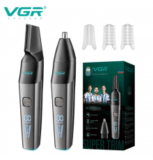 Триммер для носа и волос 2 в1 VGR V-603, 2 насадки, IPX5 (60)