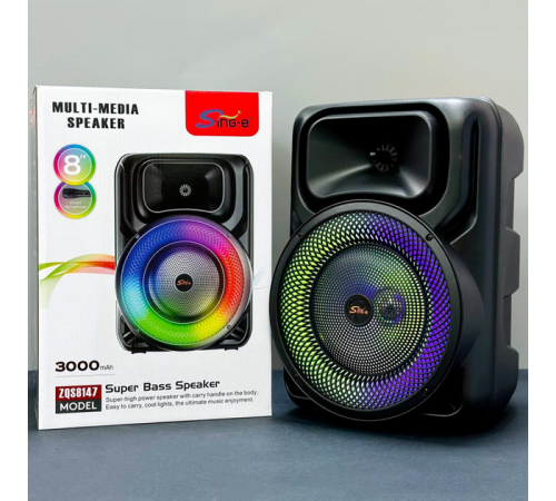 Беспроводная караоке колонка с микрофоном и RGB-подсветкой ZQS8147
