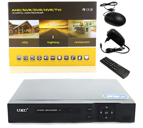 DVR реєстратор BNC/V-OUT 4 канальний UKC CAD 1204 AHD 4 cam чорний