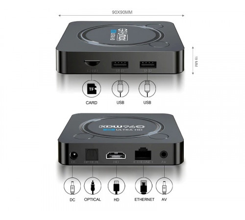 Приставка V-BOX G96 Max W2 4K 4/64 UltraHD Android 11