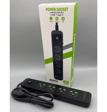 Сетевой фильтр J02 3000W (4*220V+3USB+1*Type-C)