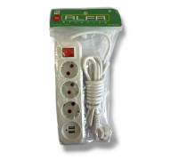 Удлинитель с выключателем RLFR-5/ 6058 10A*5M*3 розеток+2 USB (60 шт)