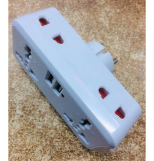 Тройник в розетку с USB OULONE ART-807-1 (150)