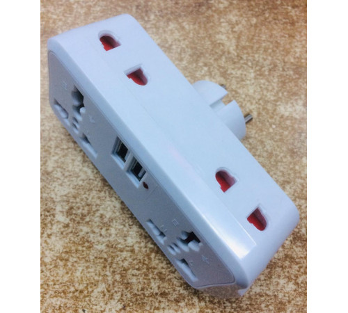 Тройник в розетку с USB OULONE ART-807-1 (150) за 172 грн