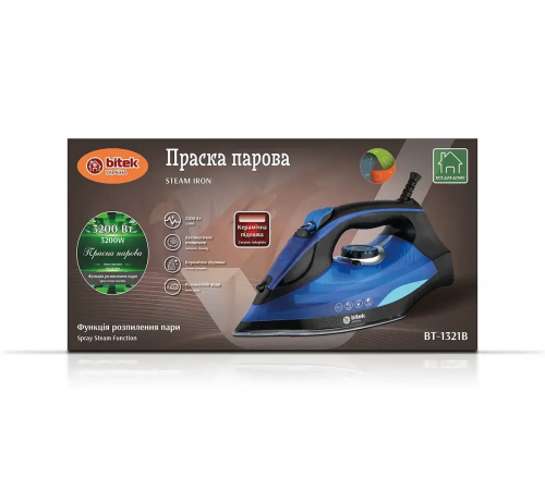 Праска парова з керамічною підошвою 3200Вт BITEK BT-1321B/ 6507 (6) за 1406 грн