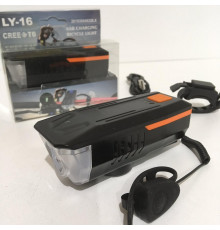 Велофара аккумуляторна із дзвінком LY-16 (120 шт)