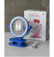 Портативний USB міні-вентилятор на прищіпці HelloKitty працює від Павербанку, Синій РА5039