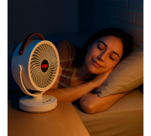 Акумуляторний міні вентилятор VU-05/FS-25 з поворотом / Вентилятор Mini fan з LED-підсвічуванням та USB за 1010 грн