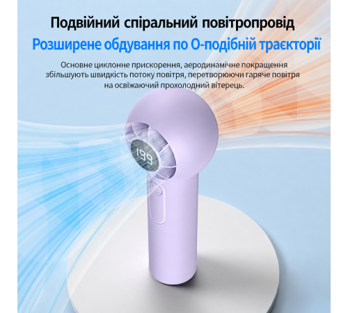 Портативный складной вентилятор с LED-экраном / Вентилятор ручной аккумуляторный Jet Turbo Т-237