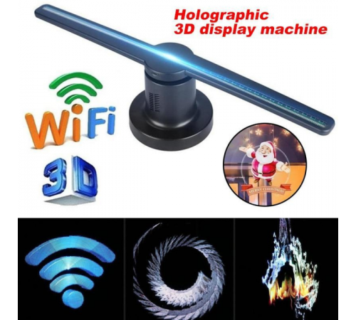 Голограмний 3D-проектор з WiFi та Bluetooth+пульт, 42см / Голографічний вентилятор за 2372 грн