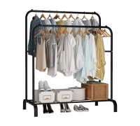 Двойная стойка–вешалка для одежды Double floor Hanger TW610 с полкой для обуви и крючками (10)