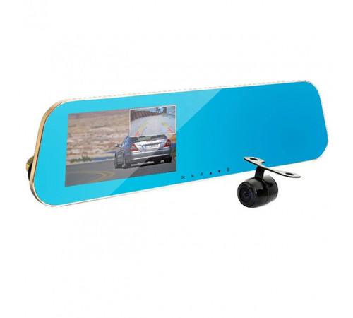 Видеорегистратор DVR DV 460 зеркало с двумя камерами ART-2001(GOLD) за 1790 грн