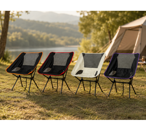 Розкладний компактний стілець KingCamp 56 x 60.5 x 65.5см / Комплектний розкладний стілець / Стілець для риболовлі з чохлом