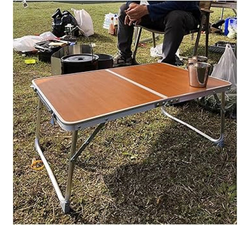 Коричневый Стол компактный складной для дома, кемпинга-пикника Folding table AND844-846