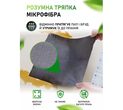 Серветки з мікрофібри одноразові кухонні 20шт/уп 25*25см Home AND 5484
