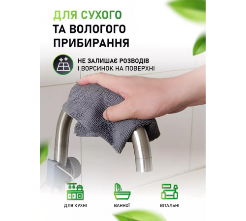 Серветки з мікрофібри одноразові кухонні 20шт/уп 25*25см Home AND 5484