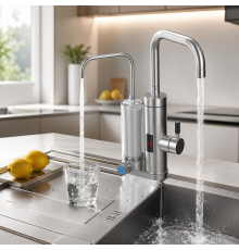 Проточний водонагрівач 2в1 Multifunctional heating cleaning faucet / Кран електричний проточний з LCD-диспеєм ZSW-D02