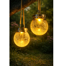 Декоративный хрустальный стеклянный LED шар для террасы / Садовый фонарь на солнечной батарее garden light jar