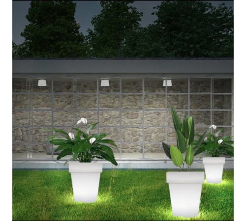 Сонячний квітковий горщик з LED підсвіткою / Пластикове кашпо, що світиться, для рослин з сонячною панеллю за 539 грн