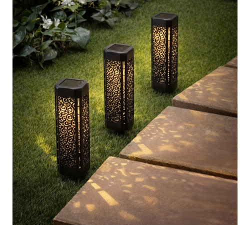 Уличный садовый ажурный светильник / Садовый фонарь на солнечной батарее garden light 4шт
